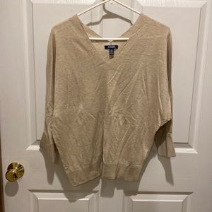 Ladies size med tan lightweight sweater with 3/4 sleeves